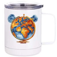 Watercolor Mickey Mouse Earth World Globe 12 oz Stainless Steel Tumbler Cup