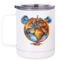 Watercolor Mickey Mouse Earth World Globe 12 oz Stainless Steel Tumbler Cup