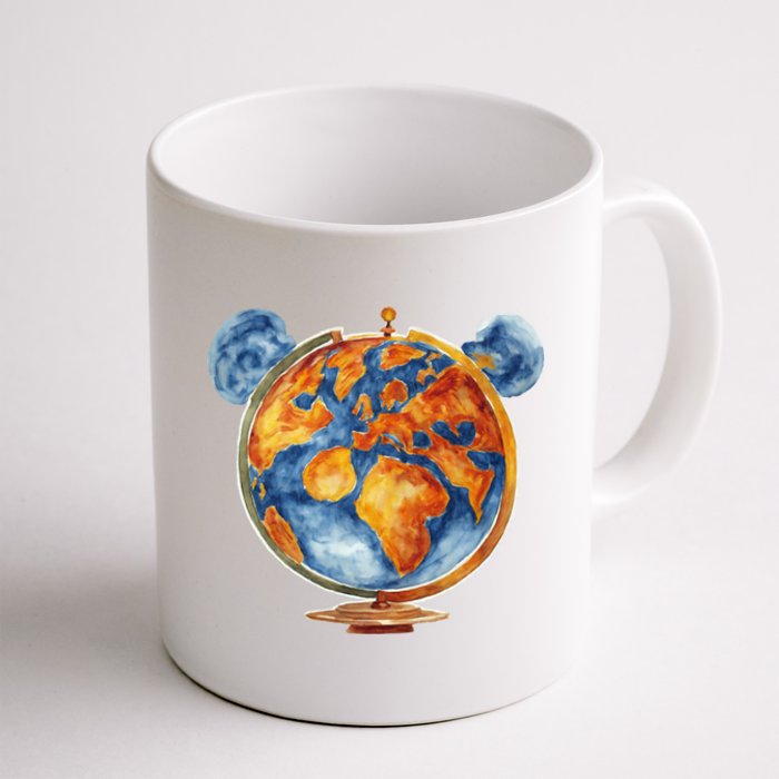 Watercolor Mickey Mouse Earth World Globe Coffee Mug