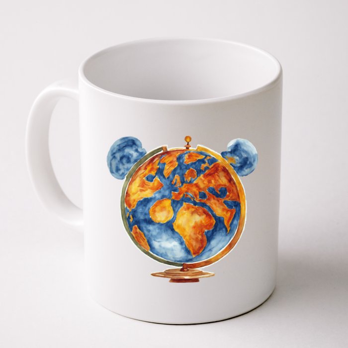 Watercolor Mickey Mouse Earth World Globe Coffee Mug