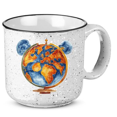 Watercolor Mouse Earth World Globe 15oz Campfire Ceramic Mug