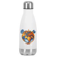 Watercolor Mickey Mouse Earth World Globe Stainless Steel Insulated Water Bottle