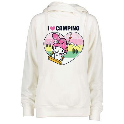 Women My Melody I Love Camping Vneck Womens Funnel Neck Pullover Hood