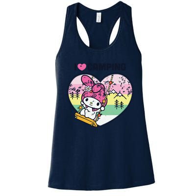 Women My Melody I Love Camping Vneck Women's Racerback Tank