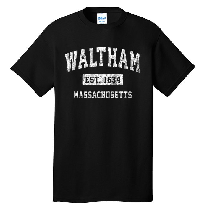 Waltham Massachusetts Ma Vintage Established Sports Tall T-Shirt