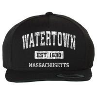 Watertown Massachusetts Ma Vintage Sports Established Wool Snapback Cap