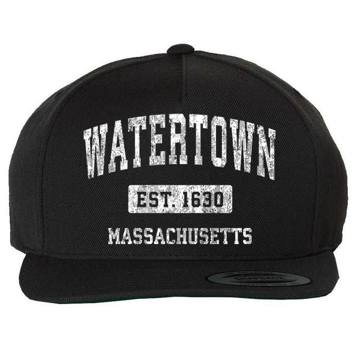 Watertown Massachusetts Ma Vintage Sports Established Wool Snapback Cap