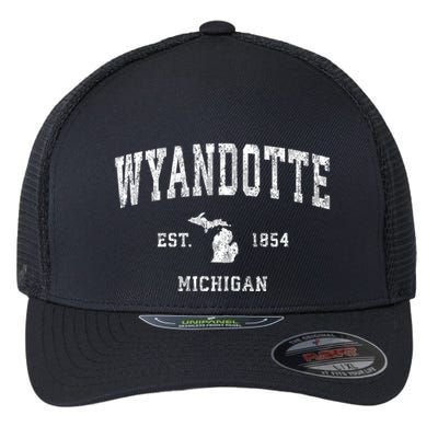 Wyandotte Michigan Mi Vintage Sports Flexfit Unipanel Trucker Cap