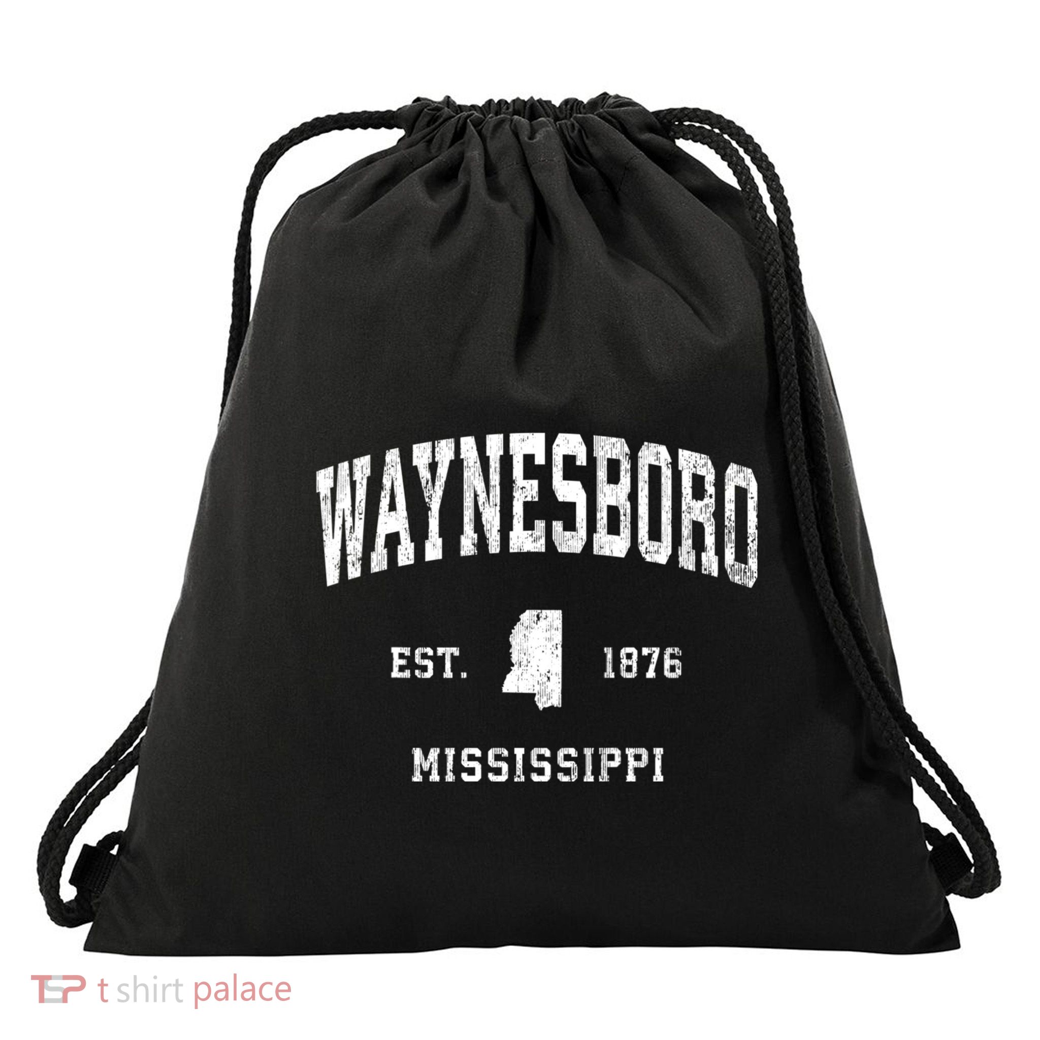 Waynesboro Mississippi Ms Vintage Athletic Sports Drawstring Bag