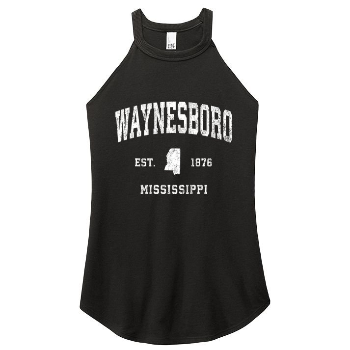 Waynesboro Mississippi Ms Vintage Athletic Sports Women's Perfect Tri Rocker Tank