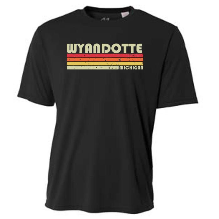 Wyandotte Mi Michigan Funny City Home Roots Gift Retro 80s Cooling Performance Crew T-Shirt