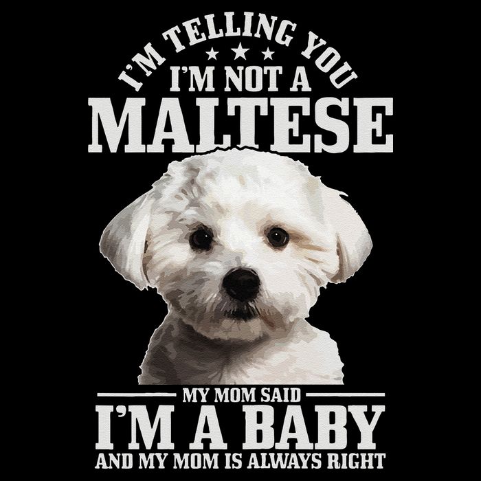 Womens Maltese Mom Said Im A Baby Funny Maltese Dog Drawstring Bag