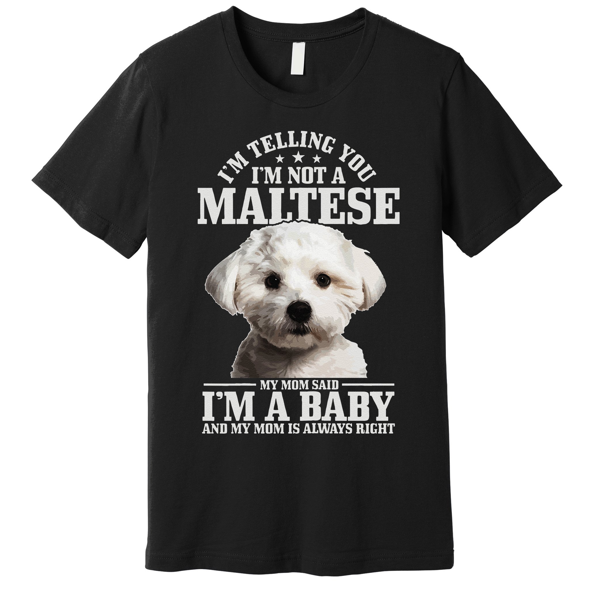 Womens Maltese Mom Said Im A Baby Funny Maltese Dog Premium T-Shirt