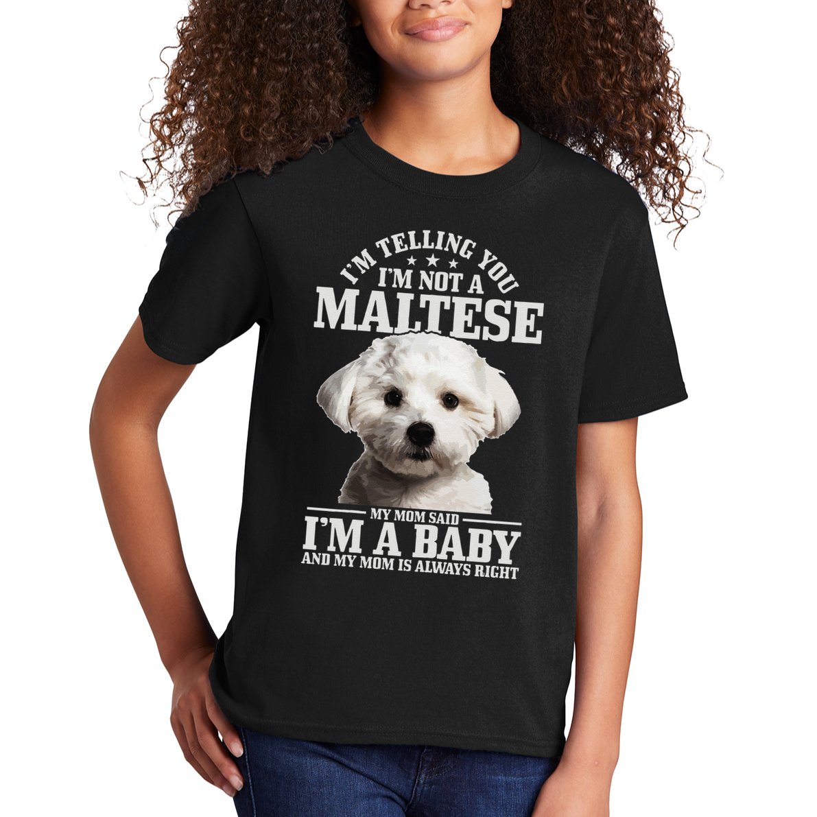 Womens Maltese Mom Said Im A Baby Funny Maltese Dog Kids T-Shirt