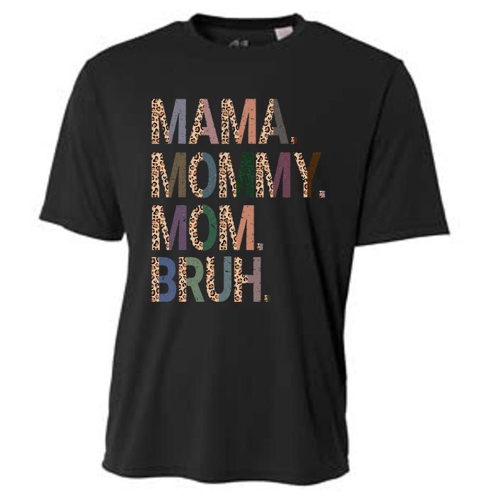 Women Mama Mommy Mom Bruh Mommy And Me Leopard Mother's Day Cooling Performance Crew T-Shirt