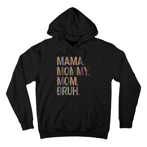 Women Mama Mommy Mom Bruh Mommy And Me Leopard Mother's Day Hoodie