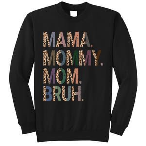 Women Mama Mommy Mom Bruh Mommy And Me Leopard Mother's Day Sweatshirt