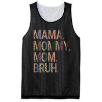 Women Mama Mommy Mom Bruh Mommy And Me Leopard Mother's Day Mesh Reversible Basketball Jersey Tank