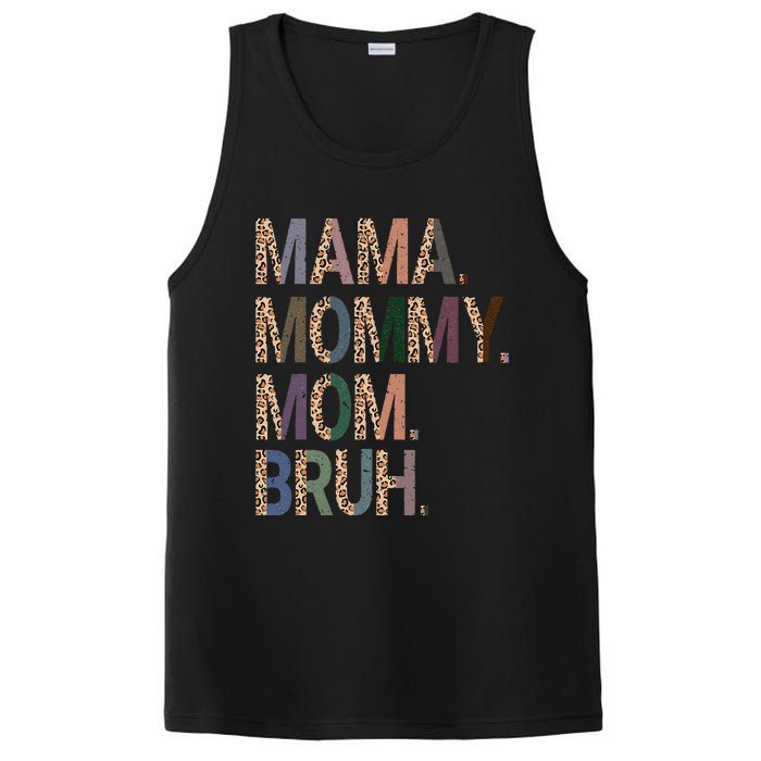 Women Mama Mommy Mom Bruh Mommy And Me Leopard Mother's Day PosiCharge Competitor Tank