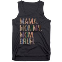 Women Mama Mommy Mom Bruh Mommy And Me Leopard Mother's Day Tank Top