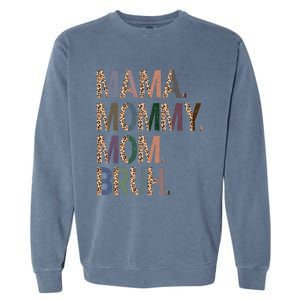 Women Mama Mommy Mom Bruh Mommy And Me Leopard Mother's Day Garment-Dyed Sweatshirt