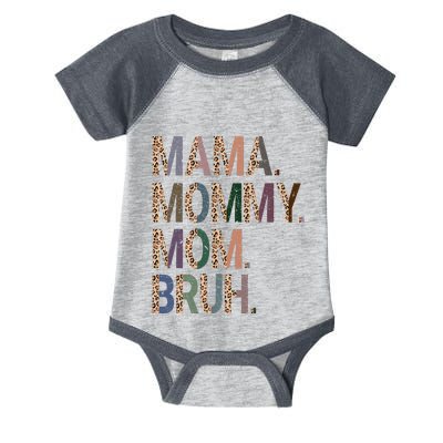 Women Mama Mommy Mom Bruh Mommy And Me Leopard Mother's Day Infant Baby Jersey Bodysuit