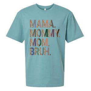 Women Mama Mommy Mom Bruh Mommy And Me Leopard Mother's Day Sueded Cloud Jersey T-Shirt