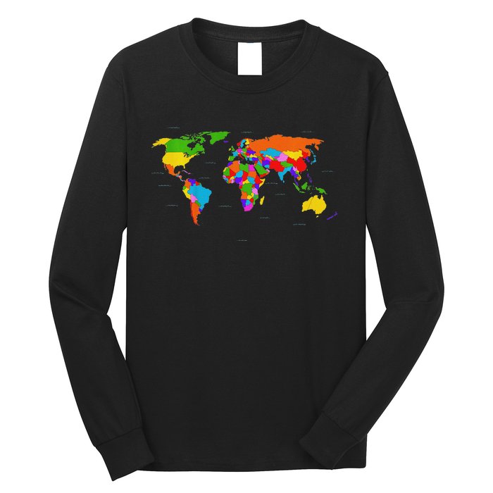 World Map Map Of The World Long Sleeve Shirt