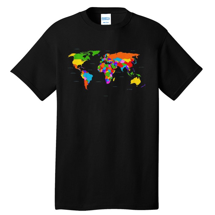 World Map Map Of The World Tall T-Shirt