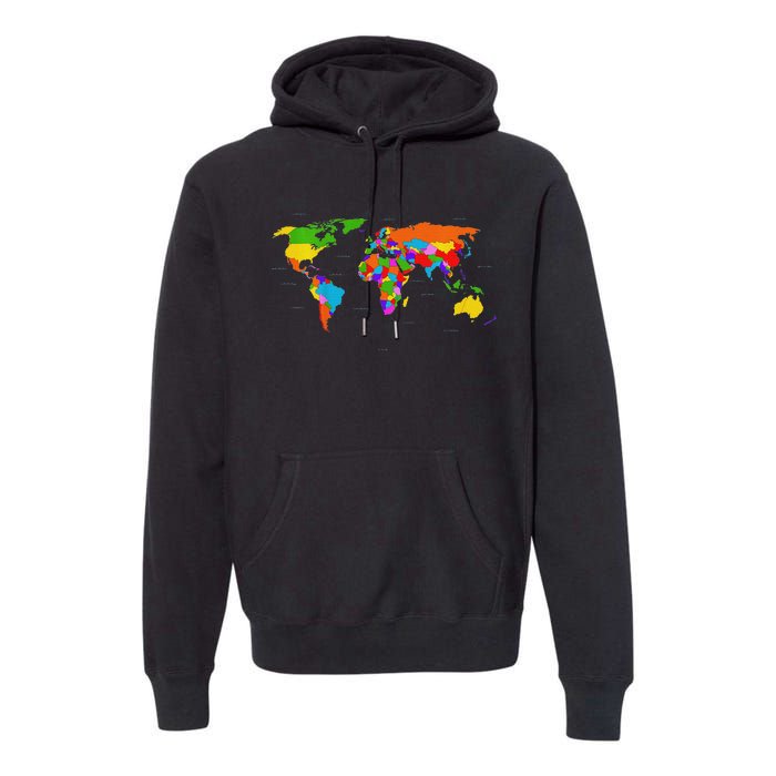 World Map Map Of The World Premium Hoodie