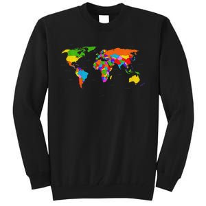 World Map Map Of The World Tall Sweatshirt