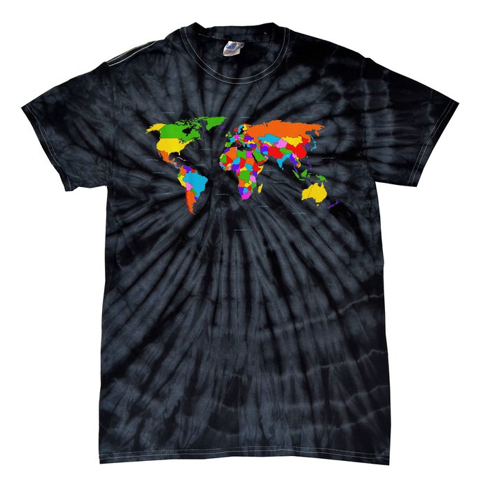 World Map Map Of The World Tie-Dye T-Shirt