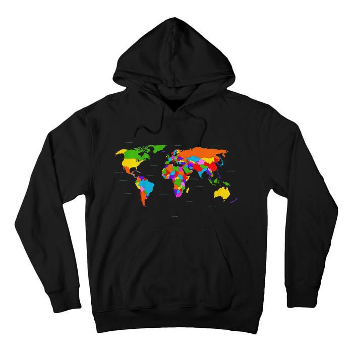 World Map Map Of The World Tall Hoodie