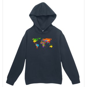 World Map Map Of The World Urban Pullover Hoodie