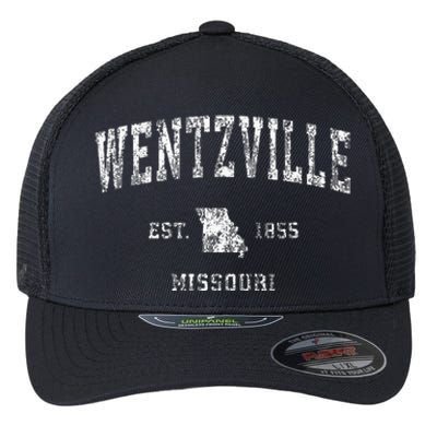 Wentzville Missouri Mo Vintage Athletic Sports Design Flexfit Unipanel Trucker Cap