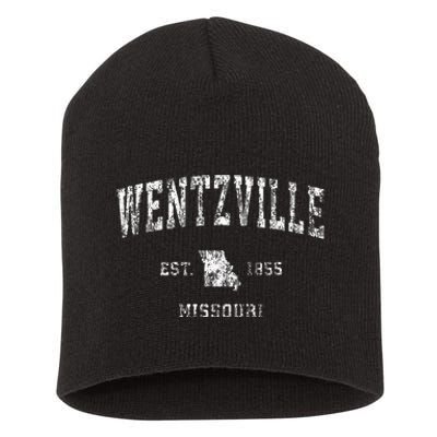 Wentzville Missouri Mo Vintage Athletic Sports Design Short Acrylic Beanie