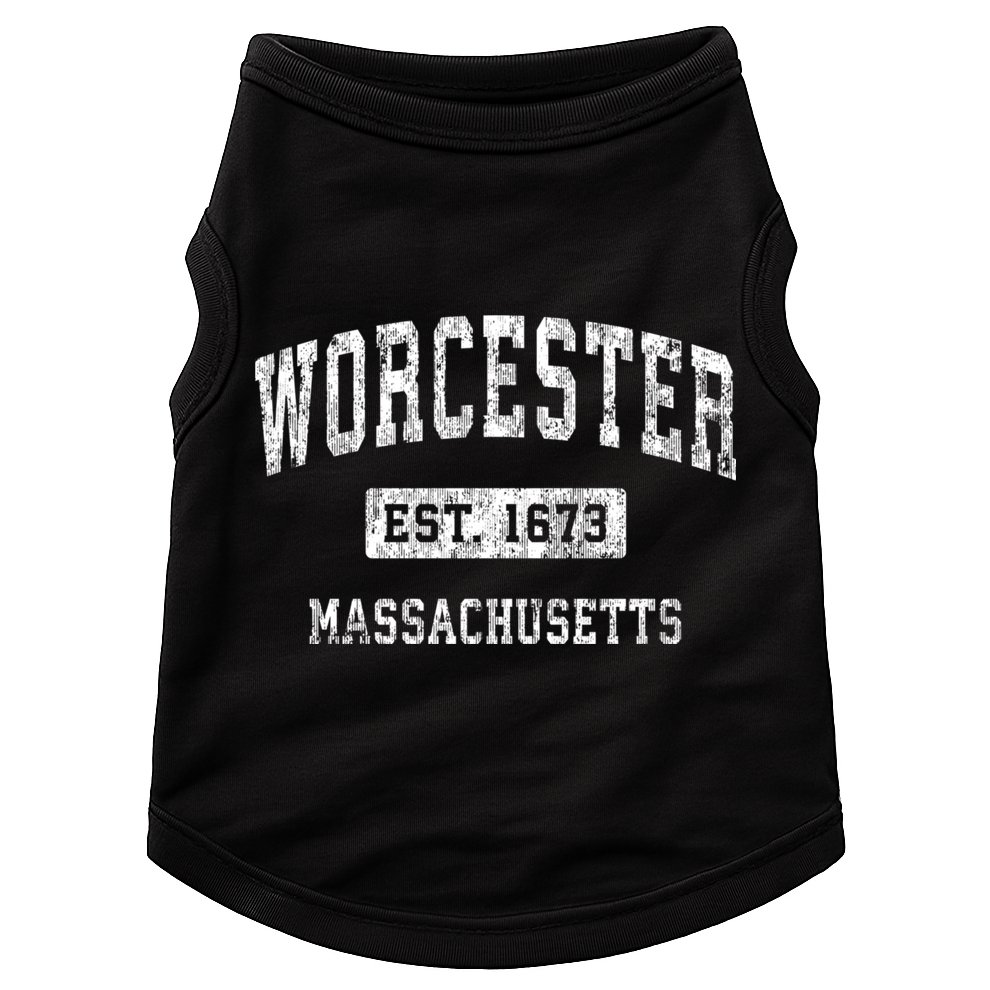 Worcester Massachusetts Ma Vintage Established Sports Doggie Tank