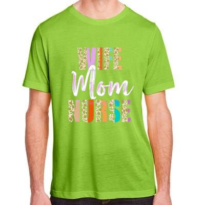 Wife Mom Nurse Leopard Mother’s Day Adult ChromaSoft Performance T-Shirt