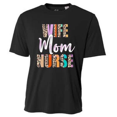 Wife Mom Nurse Leopard Mother’s Day Cooling Performance Crew T-Shirt