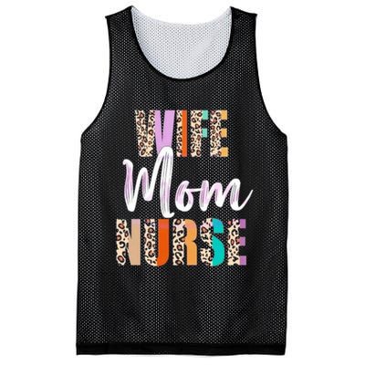 Wife Mom Nurse Leopard Mother’s Day Mesh Reversible Basketball Jersey Tank