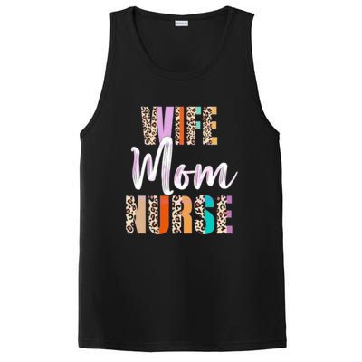 Wife Mom Nurse Leopard Mother’s Day PosiCharge Competitor Tank