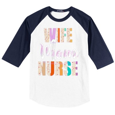 Wife Mom Nurse Leopard Mother’s Day Baseball Sleeve Shirt