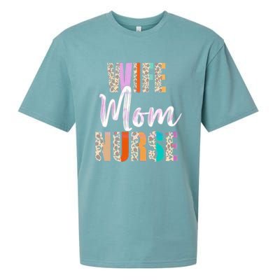 Wife Mom Nurse Leopard Mother’s Day Sueded Cloud Jersey T-Shirt