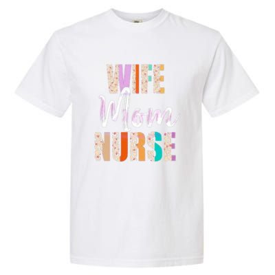 Wife Mom Nurse Leopard Mother’s Day Garment-Dyed Heavyweight T-Shirt