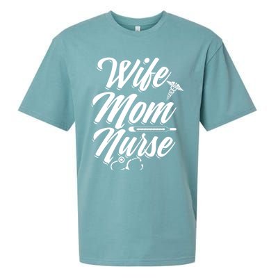 Wife Mom Nurse MotherS Day Nurse Week Registered Nurse Mom Gift Sueded Cloud Jersey T-Shirt