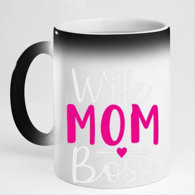 Wife Mom N Boss N Hustle New Mothers Day Women 11oz Black Color Changing Mug