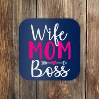 Wife Mom N Boss N Hustle New Mothers Day Women Coaster