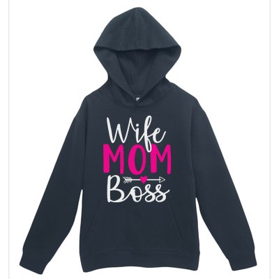 Wife Mom N Boss N Hustle New Mothers Day Women Urban Pullover Hoodie