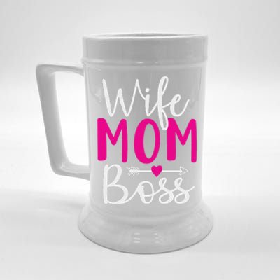 Wife Mom N Boss N Hustle New Mothers Day Women Beer Stein