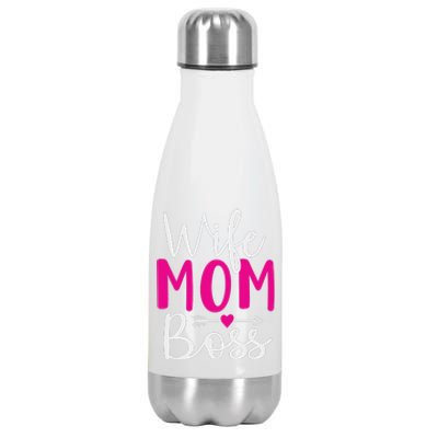 Wife Mom N Boss N Hustle New Mothers Day Women Stainless Steel Insulated Water Bottle